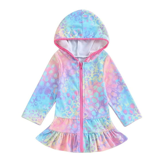 Swimsuits Girls Bikini Toddler Girl Long Sleeve Swimsuit Beach Dress Cute Cover Ups Ruffle Bathing Suit Cover Up Kimono Kids Swimwear