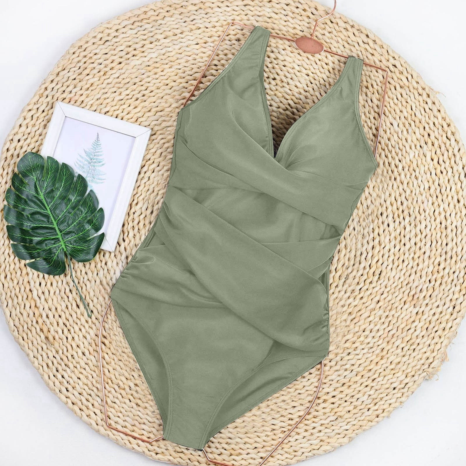 Swimsuits For Women Bathing Suit Retro Ruched Push Up Vintage Padded ...
