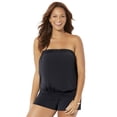 thumbnail image 1 of Swimsuits for All Bandeau Blouson Tankini Set With Banded Short, 1 of 4