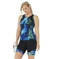 thumbnail image 1 of Swimsuits for All Chlorine Resistant High Neck Racerback Tankini Set With Bike Short, 1 of 3