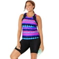 thumbnail image 1 of Swimsuits for All Chlorine Resistant High Neck Racerback Tankini Set With Bike Short, 1 of 4
