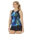 thumbnail image 1 of Swimsuits for All Chlorine Resistant High Neck Racerback Tankini Set With Boy Short, 1 of 3