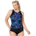 thumbnail image 1 of Swimsuits for All Chlorine Resistant High Neck Racerback Tankini Set, 1 of 3