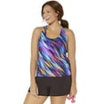 thumbnail image 1 of Swimsuits for All Chlorine Resistant Racerback Tankini Set With Banded Short, 1 of 5