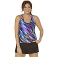 thumbnail image 1 of Swimsuits for All Chlorine Resistant Racerback Tankini Set With Cargo Short, 1 of 4