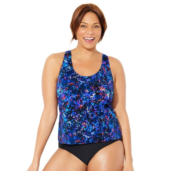 Swimsuits for All Chlorine Resistant Racerback Tankini Set