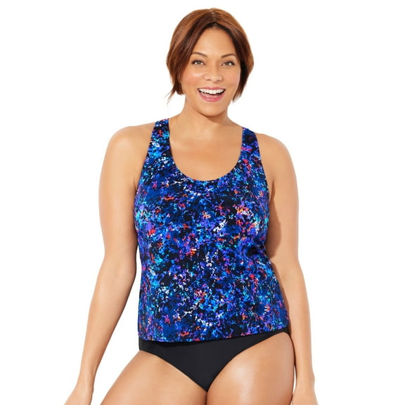 Swimsuits for All Chlorine Resistant Racerback Tankini Set