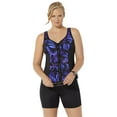 thumbnail image 1 of Swimsuits for All Chlorine Resistant Sweetheart Zip Front Tankini Set With Bike Short, 1 of 4