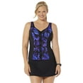 thumbnail image 1 of Swimsuits for All Chlorine Resistant Sweetheart Zip Front Tankini Set With Skirt, 1 of 5