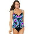 thumbnail image 1 of Swimsuits for All Faux Flyaway Underwire Tankini Set, 1 of 1