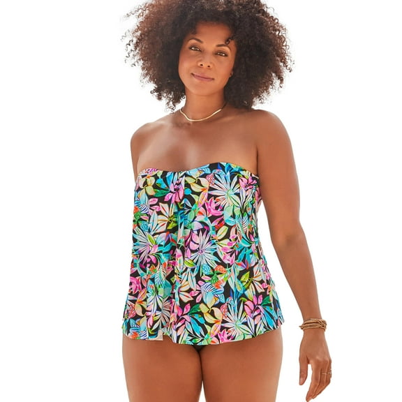 Swimsuits for All Flyaway Bandeau Tankini Set