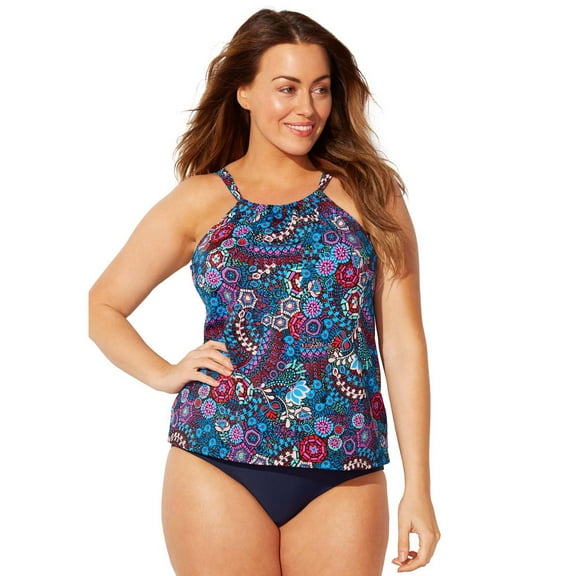 Swimsuits for All High Neck Tankini Set