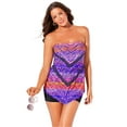 thumbnail image 1 of Swimsuits for All Longer Length Scarf Bandeau Tankini Set With Boy Short, 1 of 6