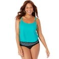 thumbnail image 1 of Swimsuits for All Loop Strap Blouson Tankini Set With Full Coverage Swim Brief, 1 of 3