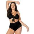 thumbnail image 1 of Swimsuits for All Mentor Tie Front Shirred High Waist Bikini Set, 1 of 5