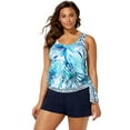 thumbnail image 1 of Swimsuits for All Side Tie Blouson Tankini Set With Cargo Short, 1 of 4
