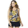 thumbnail image 1 of Swimsuits for All Side Tie Blouson Tankini Set With Short, 1 of 4
