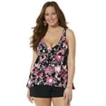 thumbnail image 1 of Swimsuits for All V-Neck Flowy Tankini Set With Banded Short, 1 of 4