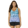 thumbnail image 1 of Swimsuits for All V-Neck Flowy Tankini Set With Banded Short, 1 of 3