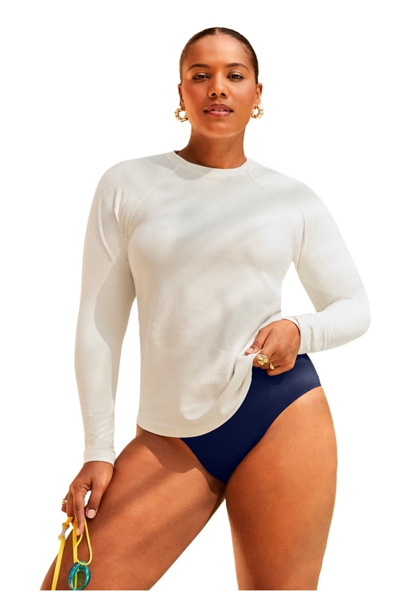 Women's Chlorine Resistant Quick-Dry Long Sleeve Swim Rash Guard