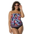 thumbnail image 1 of Swimsuits for All Women's Plus Size Bandeau Blouson Tankini Set, 1 of 5