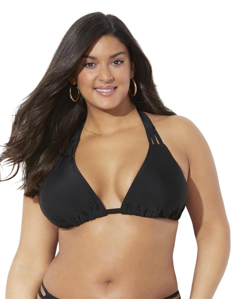 Swimsuits for All Women s Plus Size Beach Babe Triangle Bikini Top Walmart
