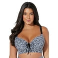 thumbnail image 1 of Swimsuits for All Women's Bra Sized Tie Front Longline Underwire Bikini Top, 1 of 4