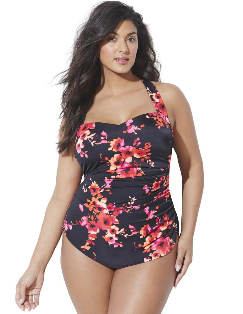 Plus Size 42 H Cup Swimwear Chlorine Resistant Plus Size Sarong