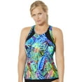 thumbnail image 1 of Swimsuits for All Women's Plus Size Chlorine Resistant High Neck Racerback Tankini Top, 1 of 3