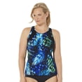 thumbnail image 1 of Swimsuits for All Women's Chlorine Resistant High Neck Racerback Tankini Top, 1 of 3