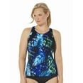 thumbnail image 1 of Swimsuits for All Women's Chlorine Resistant High Neck Racerback Tankini Top, 1 of 2