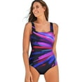 thumbnail image 1 of Swimsuits for All Women's Chlorine Resistant Square Neck Tummy Control One Piece Swimsuit, 1 of 3