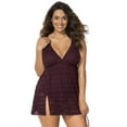 thumbnail image 1 of Swimsuits for All Women's Crochet Side Slit V-Neck Swimdress, 1 of 5