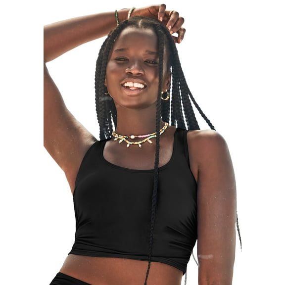 Swimsuits for All Women's Cropped Racerback Tankini Top