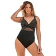 thumbnail image 1 of Swimsuits for All Women's Plus Size Cut Out Mesh Underwire One Piece Swimsuit, 1 of 5