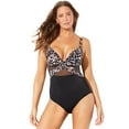thumbnail image 1 of Swimsuits for All Women's Plus Size Cut Out Mesh Underwire One Piece Swimsuit, 1 of 5