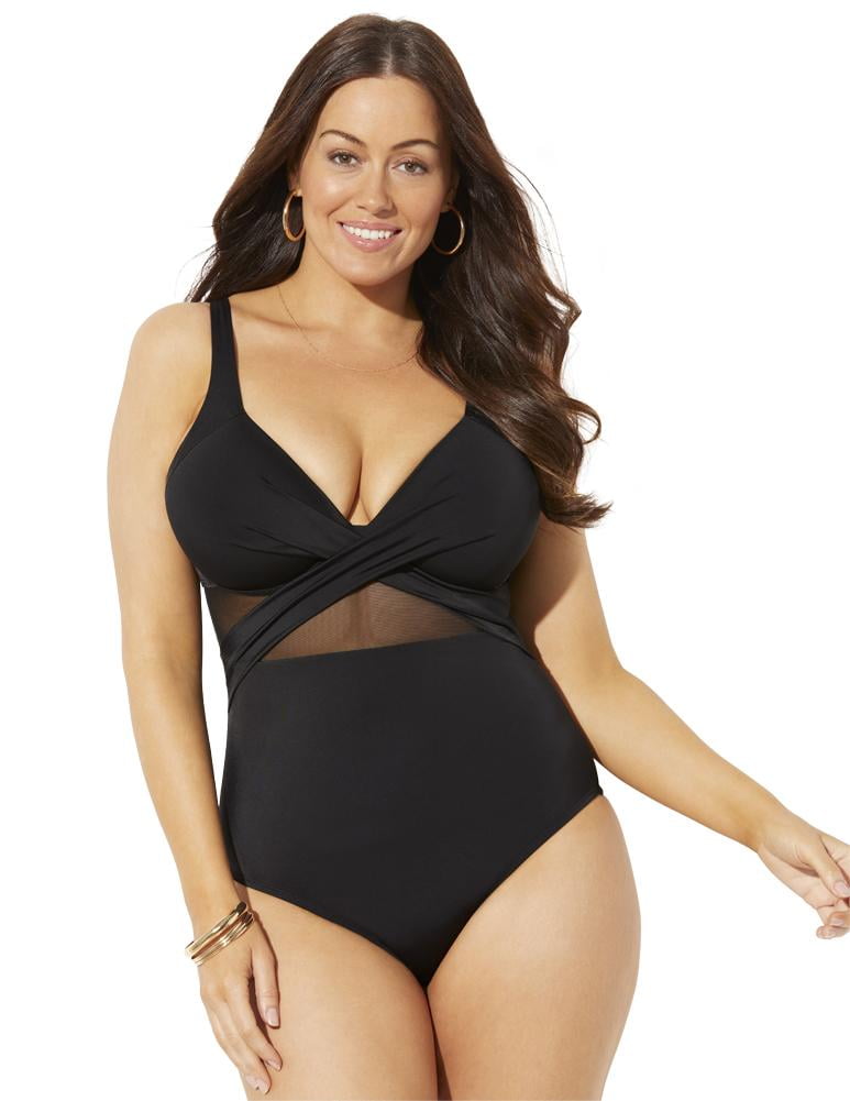 plus size one piece with underwire