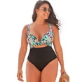 thumbnail image 1 of Swimsuits for All Women's Plus Size Cut Out Underwire One Piece Swimsuit, 1 of 5