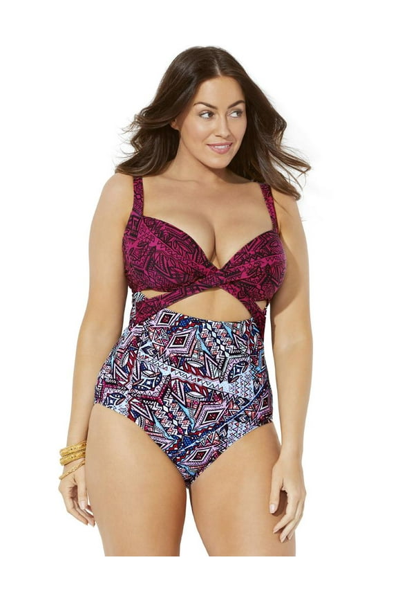 Women's Cut Out Underwire One Piece Swimsuit