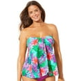 thumbnail image 1 of Swimsuits for All Women's Flyaway Bandeau Tankini Top, 1 of 6