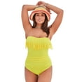 thumbnail image 1 of Swimsuits for All Women's Plus Size Fringe Bandeau One Piece Swimsuit, 1 of 6