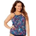 thumbnail image 1 of Swimsuits for All Women's High Neck Tankini Top, 1 of 4