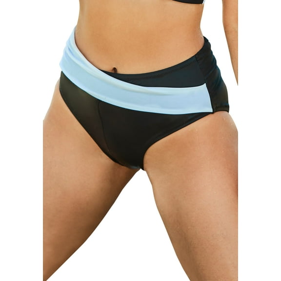 Swimsuits for All Women's Hollywood Colorblock Wrap Bikini Bottom