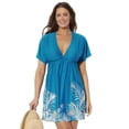 thumbnail image 1 of Swimsuits for All Women's Plus Size Kate V-Neck Cover Up Dress, 1 of 6