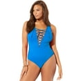 thumbnail image 1 of Swimsuits for All Women's Plus Size Lace Up One Piece Swimsuit, 1 of 5