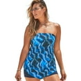 thumbnail image 1 of Swimsuits For All Women's Plus Size Scarf Bandeau Longer Length Tankini Top, 1 of 5