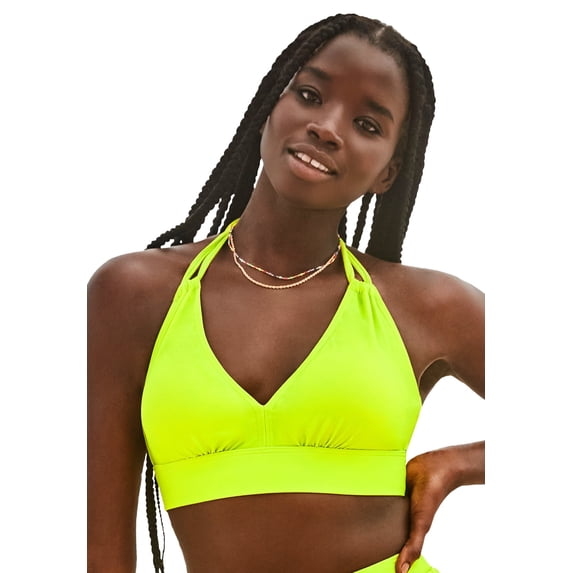 Swimsuits for All Women's Plus Size Loop Strap Halter Bikini Top