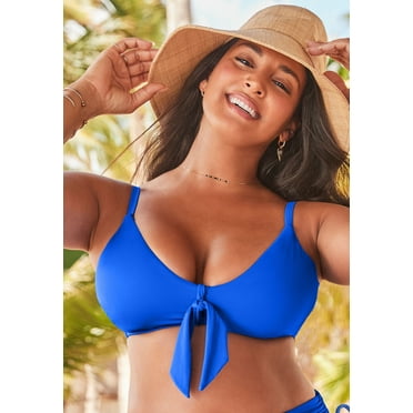 Swimsuits for All Women's Mentor Tie Front Bikini Top