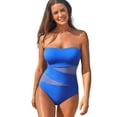 thumbnail image 1 of Swimsuits for All Women's Mesh Wrap Bandeau One Piece Swimsuit, 1 of 5