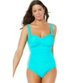 thumbnail image 1 of Swimsuits for All Women's Ruched Twist Front One Piece Swimsuit, 1 of 5
